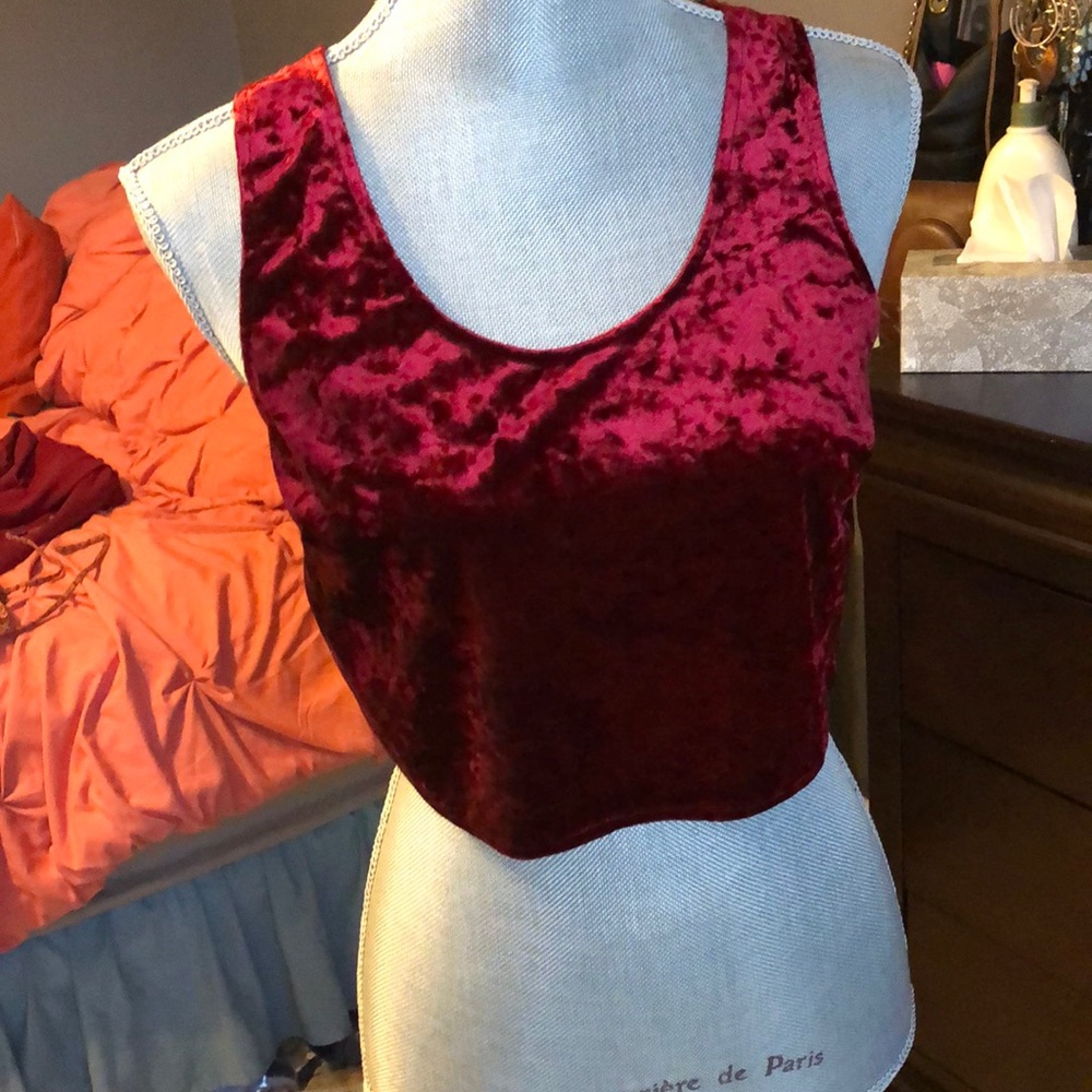 Red velvet crop top